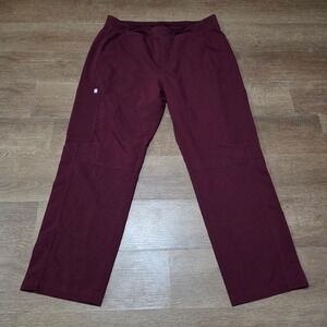 FIGS Mens axim cargo scrub pants Burgundy XL Short T2001S Maroon
